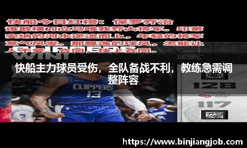 快船主力球员受伤，全队备战不利，教练急需调整阵容